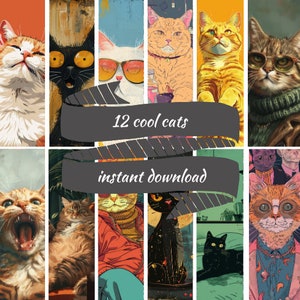 Cool Cats Photo Collection: 12 High-Quality Digital Downloads