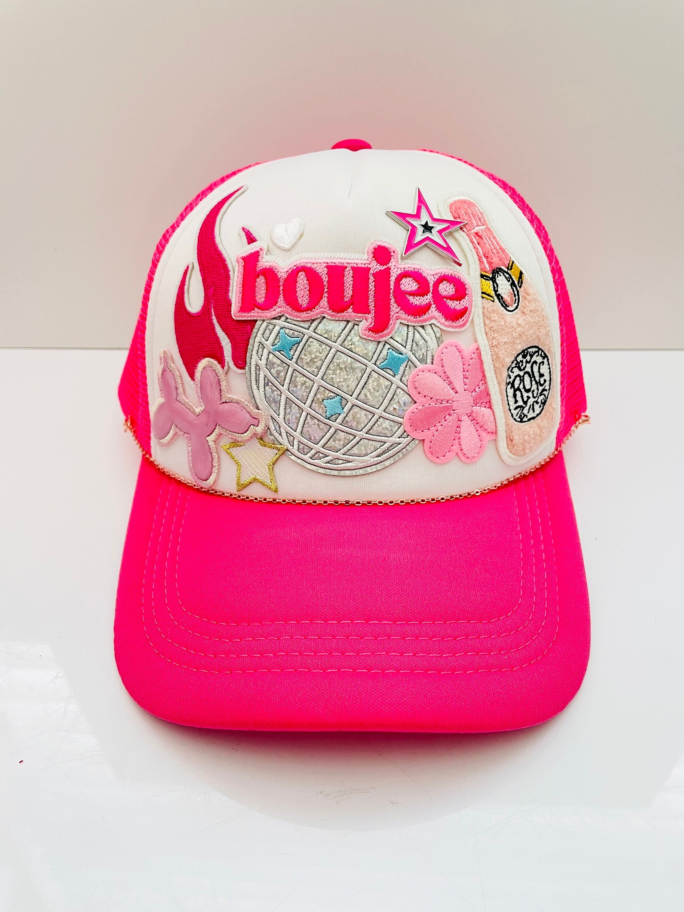 Boujee With Disco Ball and Rose Bottle Pink and White Trendy  display picture 1