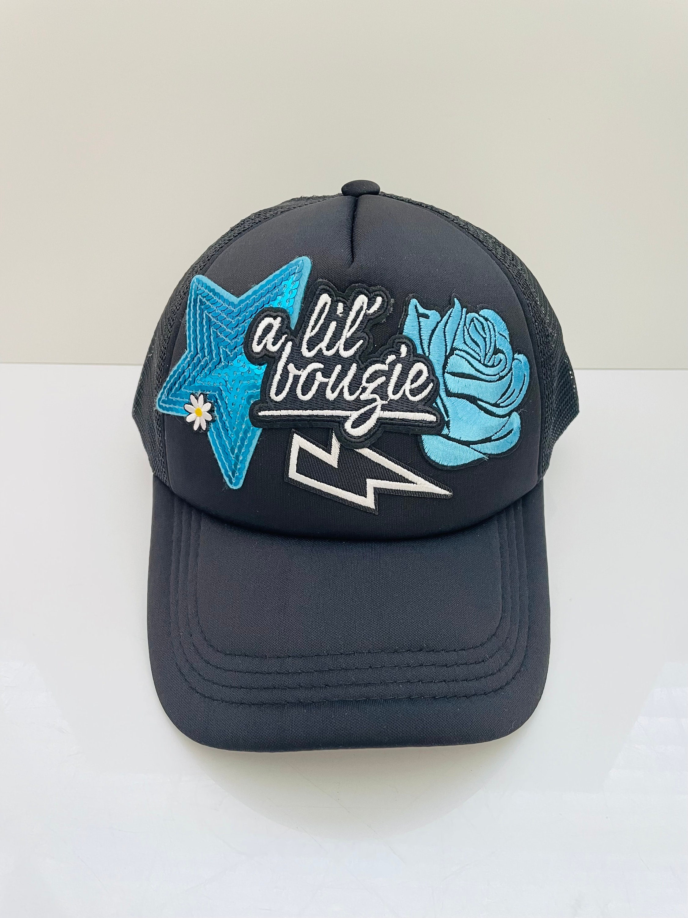A Lil Bougie Black and Turquoise Trendy Trucker Hat With  display picture 1