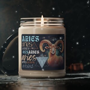 Fantasy Art Aries Zodiac Candle, Birthdate Candle, Astrology Candle, Gifts for Her, Birthday Candle Astrology Gifts, Zodiac Gift, Aries Gift