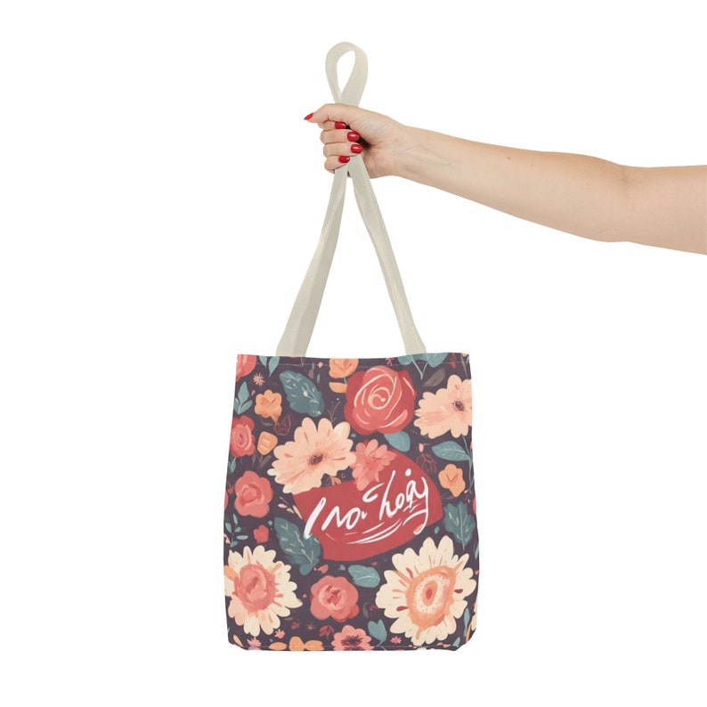 Flower Pattern Tote Bag AOP zdjęcie 8