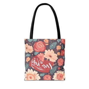 Flower Pattern Tote Bag AOP zdjęcie 9