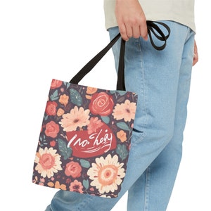 Flower Pattern Tote Bag AOP zdjęcie 10