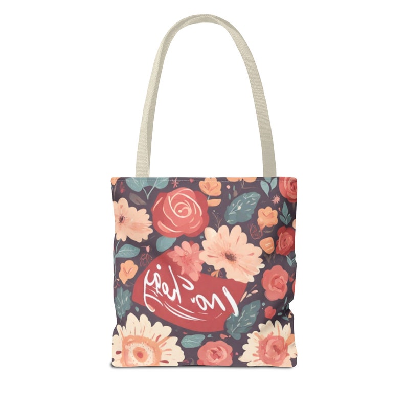 Flower Pattern Tote Bag AOP zdjęcie 6