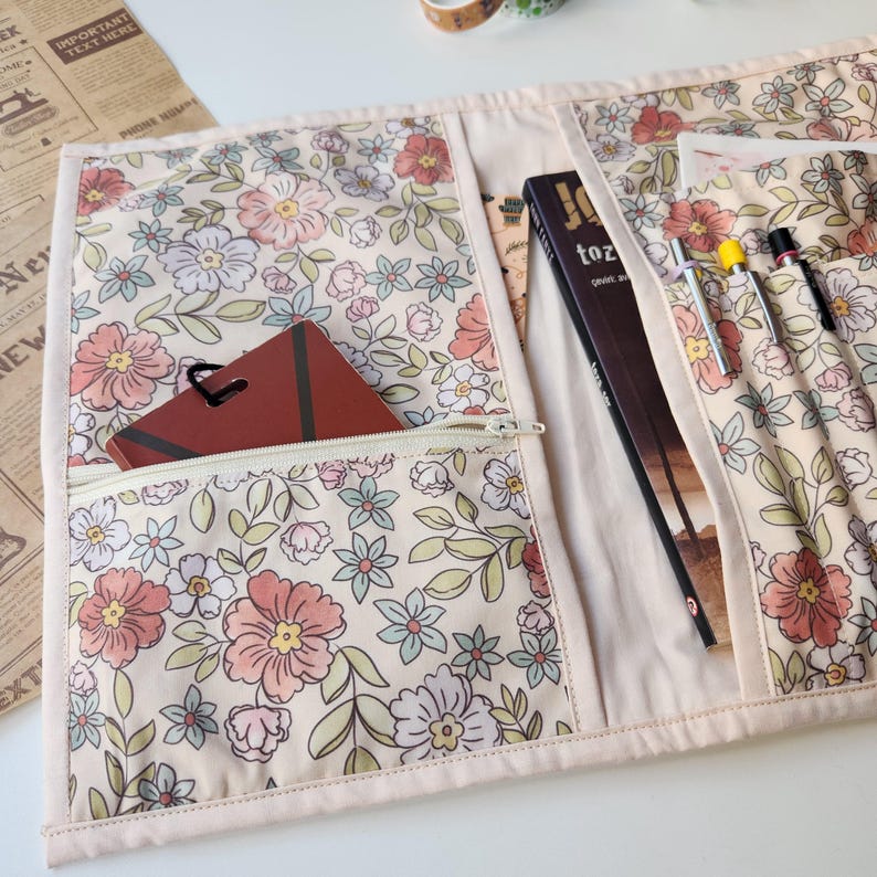 Padded Book Cover, Floral Book Purse, Bookish Gifts for Readers, Floral ...