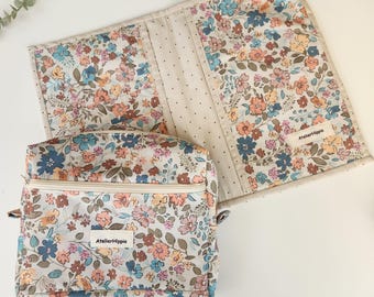 Floral Fabric Planner & Journal Pouch Set: Book Sleeve and Organizer Bundle