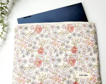 Handgemaakte stoffen hoes gewatteerde laptoptas: MacBook Air-hoes met ritssluiting