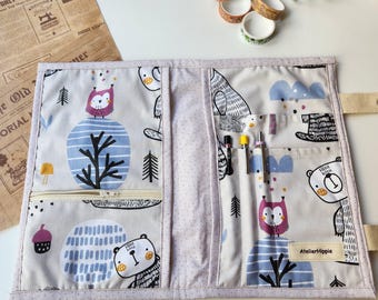 Protège-livres à motifs d'animaux : organiseur de sac pour carnet rembourré
