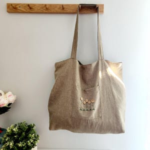 Linen Beach Bag, Large Linen Summer Bag, Oversized Linen Bag with Lining, Eco friendly Linen Bag