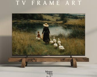 French Chateau TV Frame Art: European Manor Landscape (Digital Download)