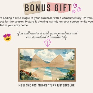 a picture of a painting with a caption that says bonus gift