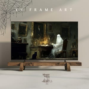 Gothic Ghost TV Frame Art: Haunted Mansion Digital Download