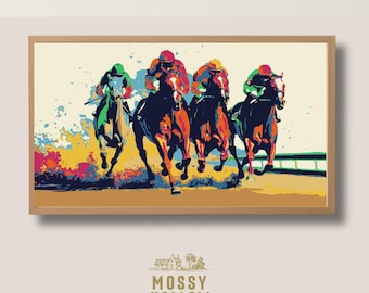 Thoroughbred Horse Racing Art: Retro 70s TV Frame Art (Digital Download)