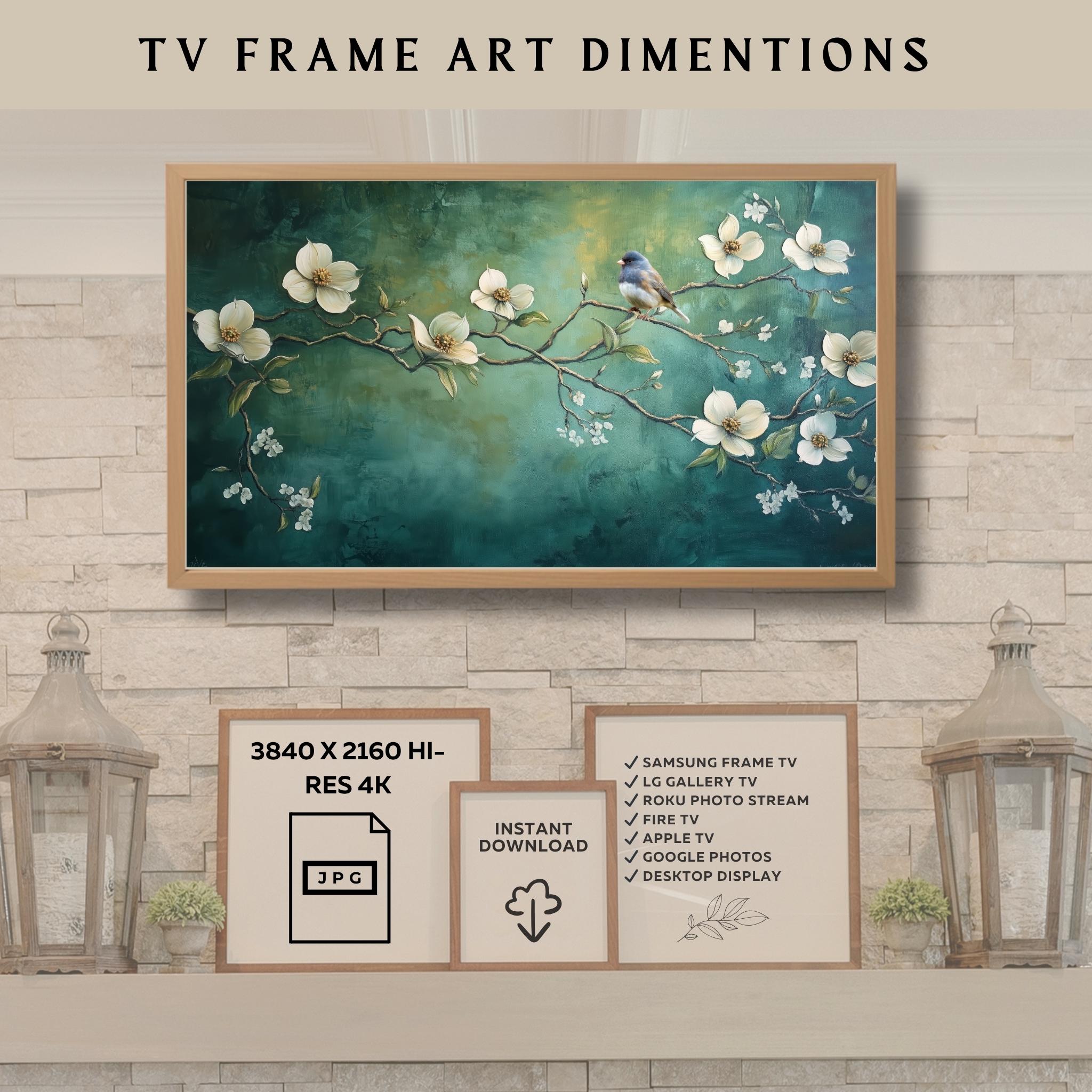 JOHN ELLAM  Williams 3Dアート 花籠 額装 Dogwood & Junco Bird Art Print: Rustic Cottagecore Wall Decor