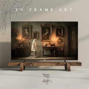 Haunted Mansion Ghost Portrait, Bookish Halloween TV Frame Art (Digital Download)