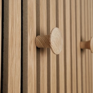 Acoustic Panel Natural Wooden Wall Hooks, Solo or Set, Hooks for Acoustic Panels, Stylish Round Wood Hook Acoustic Panels, Hook mount+thread