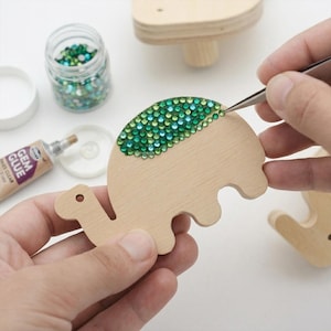 Paint Your Own Kids Drawer Knob Wooden Animal Dresser Pull Craft Activity Gift DIY Nursery Furniture Handle Unfinished Wood Cabinet Knob