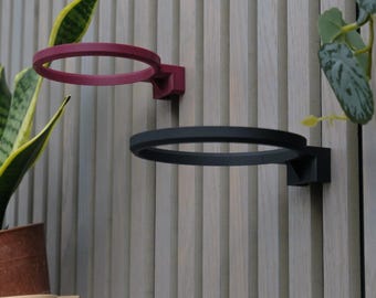 Slat Wall Plant Holder for Acoustic Panels, 3D Printed Flower Pot Ring, Modern Wood Wall Slat Floating Planter, Office Wall Decor
