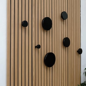 Black Round Acoustic panel hook, Coat Hooks for acoustic panel, Aku Hook, Wall panel hooks, Acoustic Panel Hanger, Gift for Him Sale