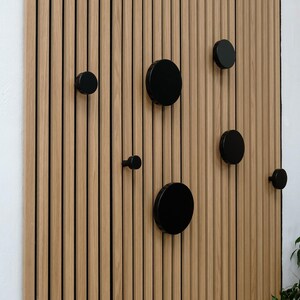 Lot De 5 Crochets Pour Panneaux Acoustiques - Sans Perçage, Rond Noir Mat