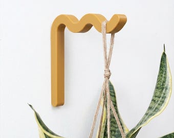Wavy Plant Hook Bracket L-Shaped Modern Wall Mounted Hanger Plant Holder for Indoor Gardens