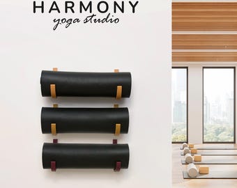 Colgador flotante para esterilla de yoga, juego de 2 ganchos para gimnasio en casa, soporte de pared para esterilla, par de ganchos para rodillos de espuma, organizador para estudio de yoga