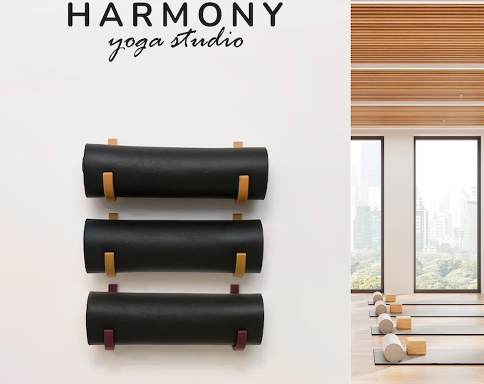 Colgador flotante para esterilla de yoga, juego de 2 ganchos para gimnasio en casa, soporte de pared para esterilla, par de ganchos para rodillos de espuma, organizador para estudio de yoga