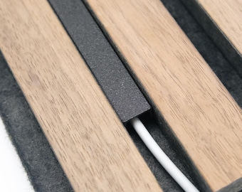 Kabelgeleiderafdekking voor akoestische lamellenwand | Draadgeleider voor houten panelen 10-22 mm opening | Lattenwand kabelopberger | Studio en thuiskantoor