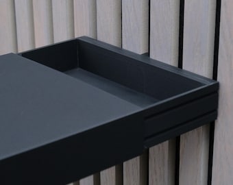 Geheime cacheplank slatwall, verborgen tactische lade voor houten panelen, zwevende richel bureauopstelling, akoestische latjeskluis, EDC-organizer