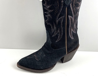 Sophisticated Elegance Womens Charmed Life Black Pointed Toe Western Boots