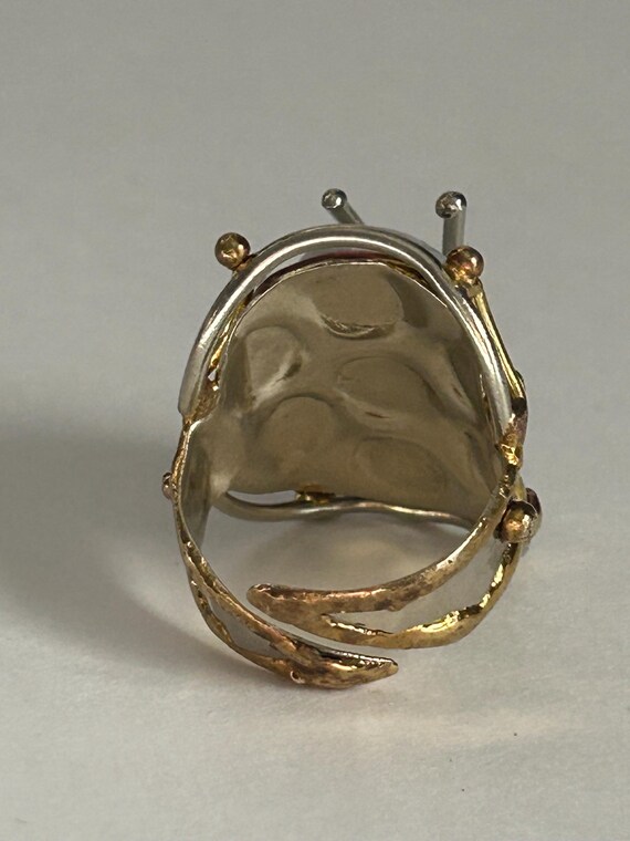 Multiple Metal Artisan Crafted Stone Statement Ad… - image 5