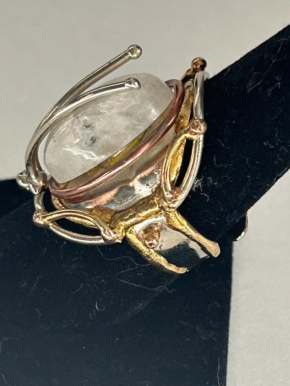 Multiple Metal Artisan Crafted Stone Statement Ad… - image 3