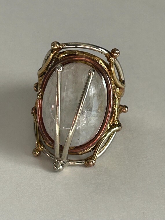 Multiple Metal Artisan Crafted Stone Statement Ad… - image 4