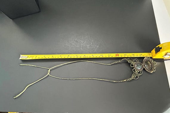 Macrame Labradorite Statement Boho Bib Style Neck… - image 5