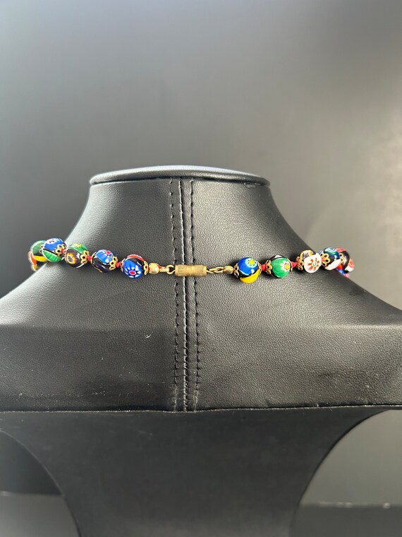 Vintage Murano Glass Millefiori Beaded Necklace - image 3