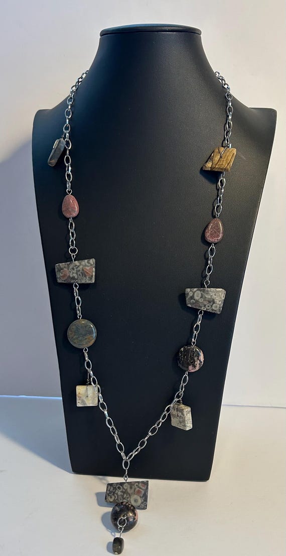 Artisan Multi Stone Crenoid Fossil Petrified Wood… - image 1