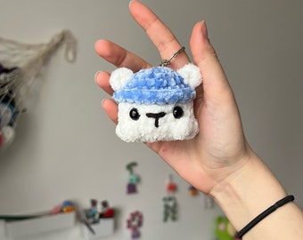 Porte-clés amigurumi ours polaire