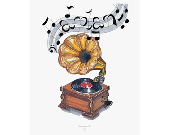 Sounds Like a Plan Record Player Edition Matte Vertical Poster