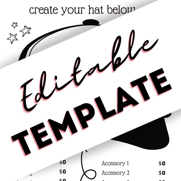 Trucker Hat Bar - Hat Template (CANVA)