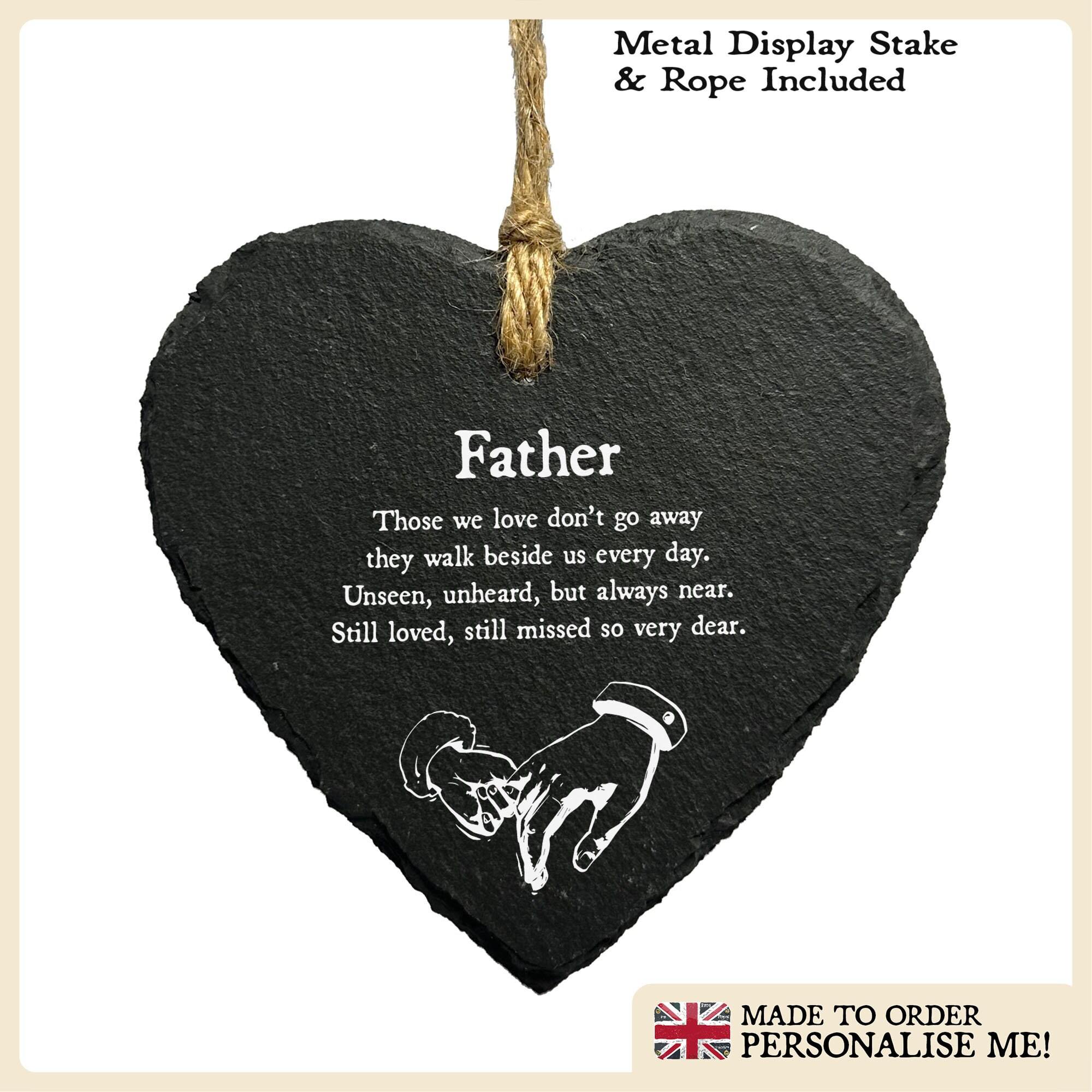 Dad Fathers Day Memorial Plaque Stake Ornament Grave Remembrance