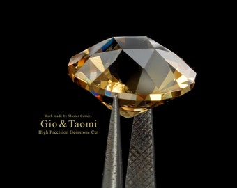 Gema de Citrino Natural tallada Ø 11,62mm x alto 7,38mm 4,67ct Citrine Gemstone - Deslice la foto hacia la izquierda y vea su gema en vídeo