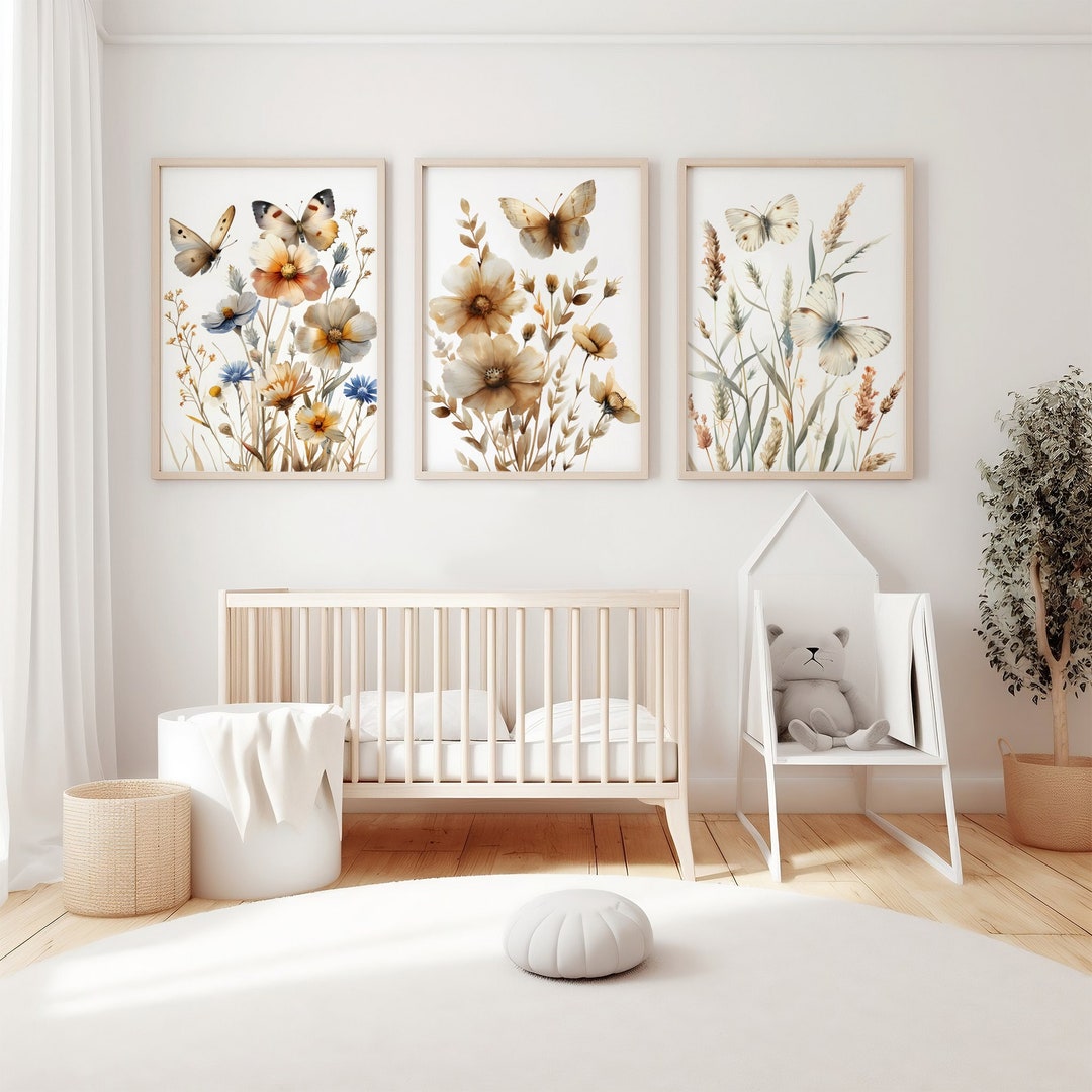 Wildflower Nursery Prints Set: Boho Watercolor Art (digital Download ...
