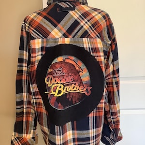 The Doobie Brothers Upcycled Medium weight Unisex Style Flannel - Men&#39;s Large