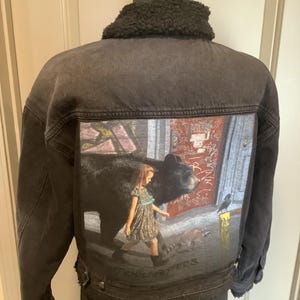 Red Hot Chili Peppers Upcycled Sherpa Lined Jean Jacket - US Women’s XSmall.