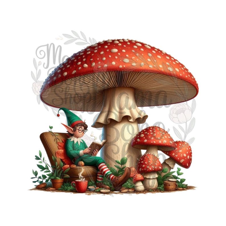Boho Digital Mushroom Elf / Printable (PNG / JPG) - Etsy