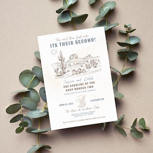 Second Rodeo Baby Shower Invitation, Not Their First Rodeo Baby Shower, Baby Boy Baby Shower Invitation, Western Baby Shower Invitation