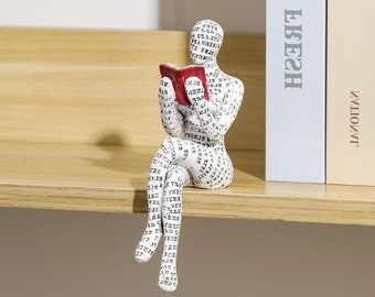 Resin read a book figure decoration, Resin Reading Woman, Sculpture, Tabletop Desktop Decoration, Gifts for Home, Study Room, Gift for Her