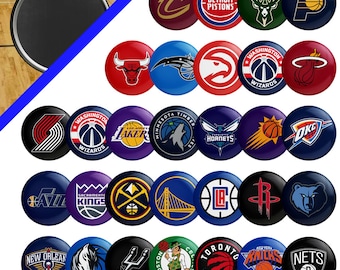 NBA Team Logo Magnete 2,25 ""komplettes SET/ALLE Teams, 5,25"" Basketball Fan Tolles Geschenk."