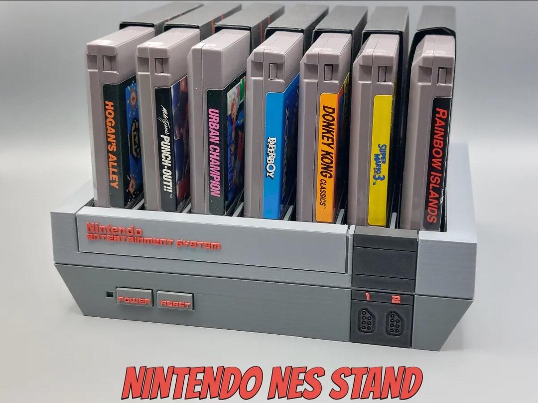 NES Cartridge Holder | Retro Nintendo Game Storage Stand | Holds 7 NES ...