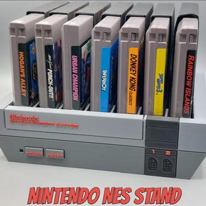 NES Cartridge Holder | Retro Nintendo Game Storage Stand | Holds 7 NES Cartridges | Retro Gaming Display